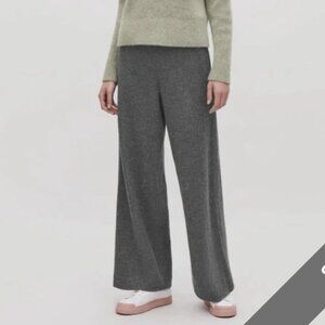 COS Wool Cotton Wide Leg Gray Tweed Pants Eur M
